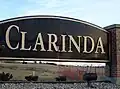 Clarinda welcome sign