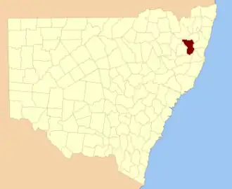 Location in New South Wales