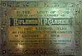 Memorial plaque to Henry Percy Clarke of the King's Liverpool Regiment, killed in World War I