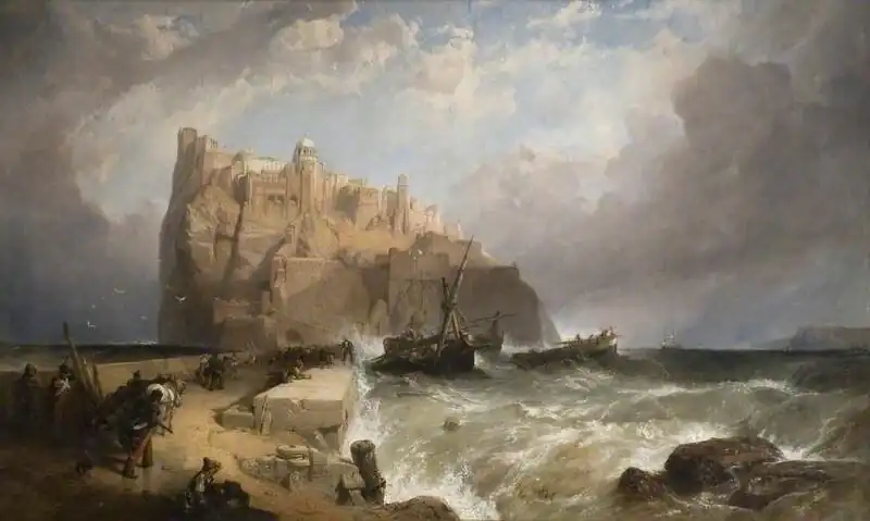 The Castle of Ischia from the Mole, Italy (1841)