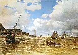 Mouth of the Seine at Honfleur, 1865, Norton Simon Foundation, Pasadena, California; indicates the influence of Dutch maritime painting.[47]
