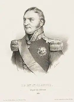 A drawing of Bertrand Clauzel in military uniform