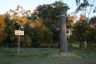 Memorial marking the 1916 flood