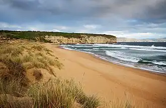 A view looking towards the eastern end of the beach.