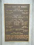 Close up of War Memorial engraving.