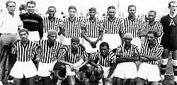 Football team photo on the pitch