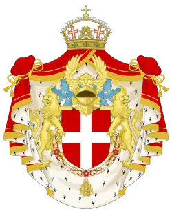 Coat of arms as Duke of Aosta (1845–1890)