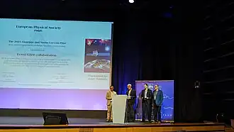 Award ceremony for the Cocconi Prize at the 2025 EPS High Energy Physics conference, Marseille.