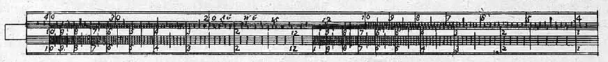 The most common form of a Coggeshall slide rule