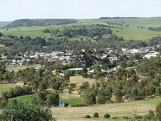 View of town from Peter Francis Points Arboretum