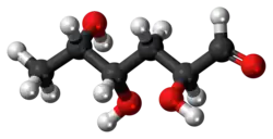 Ball-and-stick model of the colitose molecule