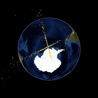 Debris fields after 50 minutes
