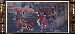 Painting (Wulcken Jean-Baptiste, Guérison du possédé) in Saint-Matthieu's church in Grand'Rue in Colmar (Haut-Rhin, France)