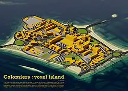 Geographic data represented in a voxel-based video game