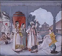 watching a nautch, after a painting by Johann Zoffany, circa 1786-88