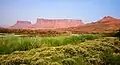 West aspect of Parriott Mesa centered, with Convent Mesa to left.