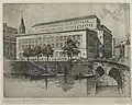 Undated engraving of the Hamburg head office following early-20C reconstruction
