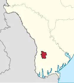 Map of the Comrat Republic, roughly corresponding to Comrat Volost, within Russia's Bessarabia Governorate