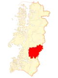 Map of Cochrane commune in Aisén Region
