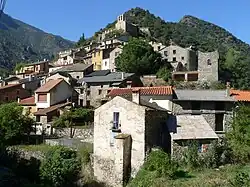 The church of Sainte-Marguerite of Nabilles, and surrounding buildings, in Conat