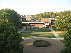 Art Building and part of the Theatre on the left