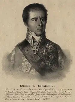 Engraving of Manuel Inácio Martins Pamplona Corte Real, 1st Count of Subserra