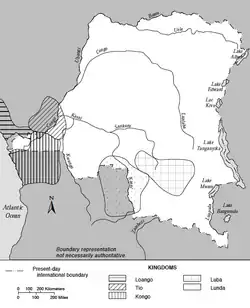 Approximate location of the Kingdom of Loango in relation to the modern-day Republic of the Congo