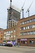 1 Beorma Place viewed from Digbeth High Street under construction in April 2025.