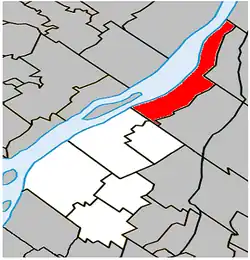 Location within Marguerite-D'Youville RCM.