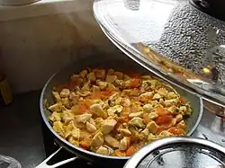 Jasha maru, a traditional dish consisting of minced chicken, tomatoes, and other ingredients