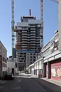 The towe under construction in 2021