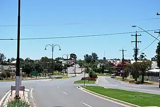 Coolamon seen as entering from the Wagga Wagga Road