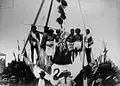 Aboriginal people participate in ceremony to mark the opening of the Coolgardie Railway Line, 1896