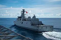 KRI I Gusti Ngurah Rai (332) during CARAT Indonesia 2021, photo taken from USS Jackson (LCS 6).