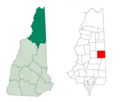 Location in Coös County, New Hampshire