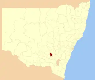 Location in New South Wales