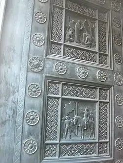 Bronze doors depicting scenes from California history