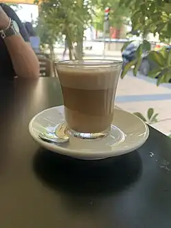glass cup with coffee