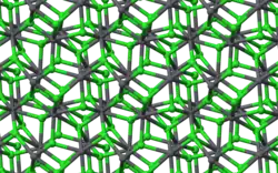 Ball-and-stick model of part of the crystal structure of cotunnite