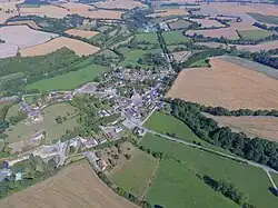 An aerial view of Coudray-au-Perche