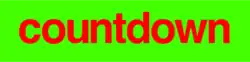 Red text on a green background