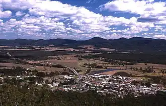 Bulahdelah seen from nearby hills