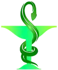 The Aesculapian snake with the Bowl of Hygieia as a symbol of pharmacology