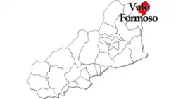 Map with the location highlighted in red