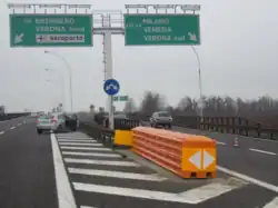 Crash Cushion on motorway