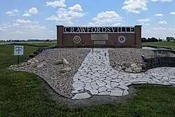 Crawfordsville welcome sign