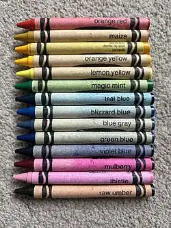 Thirteen retired Crayola crayons no longer produced