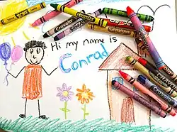 Crayons with drawing