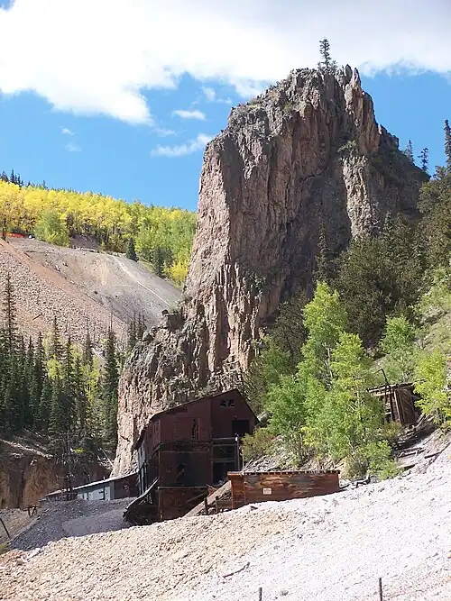Old mine on the Bachelor Loop historic driving tour.
