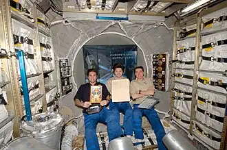 ATV interior with Expedition 17 crewmembers